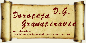Doroteja Granatirović vizit kartica